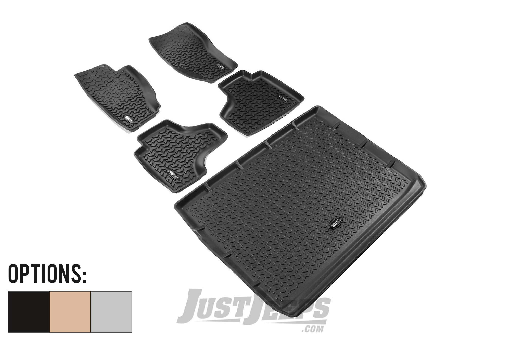 Just Jeeps Rugged Ridge Front Rear Cargo Floor Liner Kit For 2008