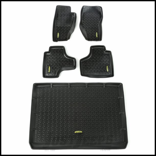 Just Jeeps Outland All Terrain Floor Liner Kit Black Front 2nd