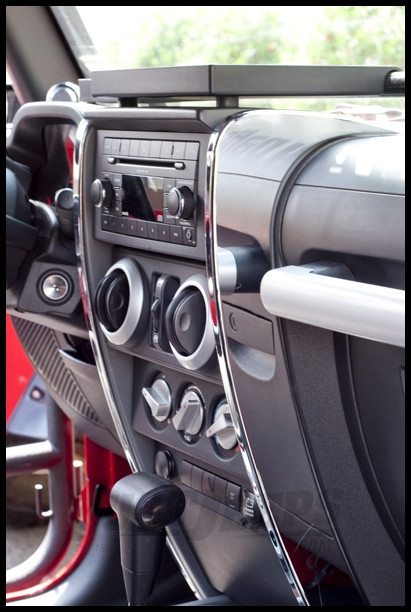 Rugged Ridge Center Dash Accents In Chrome For 2007 10 Jeep Wrangler Wrangler Unlimited Jk