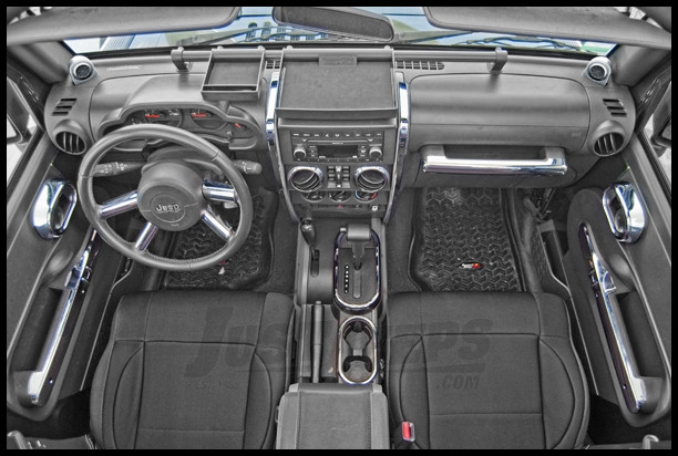 Rugged Ridge Interior Trim Kit In Chrome For 2007 10 Jeep Wrangler Jk 2 Dofor With Manual Transmission Power Windows