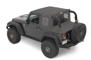 Bestop Trektop Halftop in Black Twill Material for 07-18 Jeep Wrangler JK 2-Door 5390035-