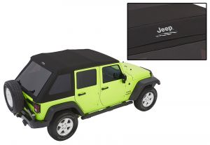 Bestop Jeep Logo Trektop Glide Soft Top for 07-18 Jeep Wrangler JK Unlimited 4-Door 5442335-