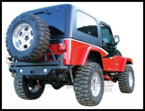 Rampage Rear Recovery Bumper HD With Swing Away Tire Carrier For 1987-06 Jeep Wrangler YJ & TJ Textured Finish (lights sold separately) 78615