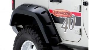 Bushwacker Rear Pocket Style Extended Fender Flares For 2007-18 Jeep Wrangler JK Unlimited 4 Door Models