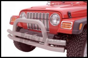 Rampage Front Double Tube Bumper With Hoop Stainless Steel For 1976-06 Jeep CJ Series, Wrangler YJ & TJ 8420