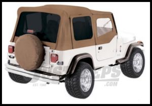 Rampage Soft Top OEM Replacement Skin & Windows With Upper Door Skins Spice Denim With Tinted Windows For 1987-95 Jeep Wrangler YJ 99417