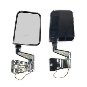 Rugged Ridge Door Mirror Kit, LED Turn Signal, Dual Focus, Chrome for 87-02 Wrangler 11016.02