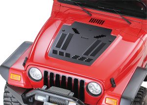 HyLine OffRoad Louvered Hood Panel for 03-06 Jeep Wrangler TJ & Unlimited with Single Washer Nozzle 300500110-