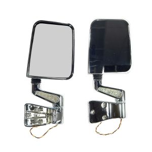 Rugged Ridge LED Mirror Kit Chrome For 1988-02 Wrangler with Half or Full doors 11016.01