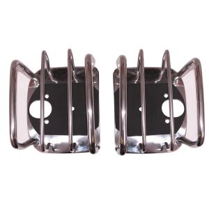 Rugged Ridge Rear Euro Tail Light Guards in Stainless 1976-2006 Jeep Wrangler YJ TJ and CJ Series 11103.02