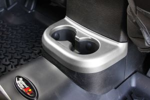Rugged Ridge Rear Cup Holder Accent in Silver For 2011-18 Jeep Wrangler JK 2 Door & Unlimited 4 Door Models 11152.18