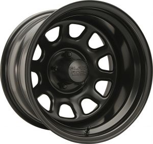 Black Rock Series 942 Type D Steel Wheel in Matte Black for Jeep Vehicles with 5x5.5 Bolt Pattern 942CJ-