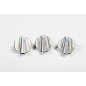 Rugged Ridge Billet Aluminum Climate Control Knobs with Blue Indicators 2007-10 JK Wrangler, Rubicon and Unlimited 11420.05