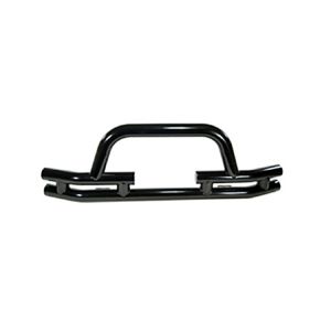 Rugged Ridge Double Tube Front Winch Bumper with Hoop in Gloss Black 1976-06 Wrangler YJ TJ and CJ Series 11560.03