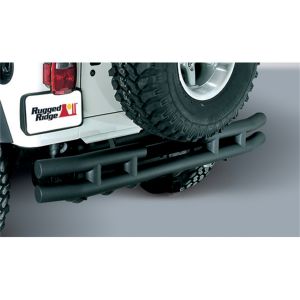 Rugged Ridge Rear Tube Bumper Textured Black without Hitch For 1987-06 Wrangler, Rubicon and Unlimited 11571.03