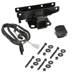 Rugged Ridge Rear Hitch 2" With Wiring Harness & Jeep Logo Hitch Plug For 2007-18 Jeep Wrangler JK 2 Door & Unlimited 4 Door Models 11580.52