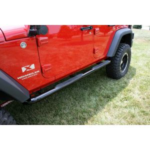 Rugged Ridge Side Step Bars Gloss Black For 2007-18 Jeep Wrangler JK Unlimited 4 Door Models 11590.06