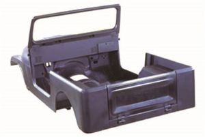 Omix-ADA Steel Body Tub Kit For 1976-86 Jeep CJ7 Includes Body Tub, Hood, 2 Fenders, Tailgate and Windshield Frame 12001.17