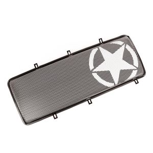 Rugged Ridge Spartan Grille Insert Black With White Military Star For 2007-18 Jeep Wrangler JK 2 Door & Unlimited 4 Door Models 12034.21