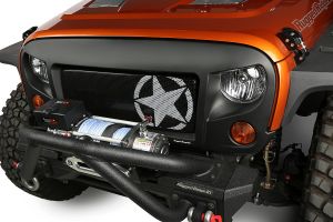 Rugged Ridge Spartan Grille With Star Insert In Satin Black For 2007-18 Jeep Wrangler JK 2 Door & Unlimited 4 Door Models 12034.31