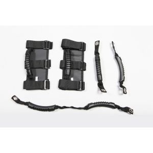 Rugged Ridge 5 Piece Grab Handle Kit in Black For 2007-18 Jeep Wrangler JK 2 Door & Unlimited 4 Door Models 12496.14