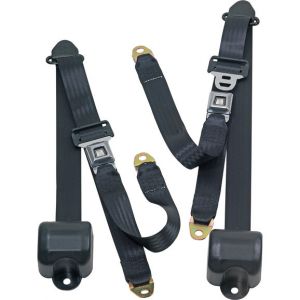 Seatbelt Solutions Front Metal Push Button 3 Point Retractable Belts for 82-91 Jeep CJ-5, CJ-7, CJ-8 Scrambler & Wrangler YJ Q8291P-