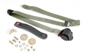 Omix-ADA Seat Belt Front 3 Point Shoulder Harness In Olive Drab For Universal Applications 13202.42