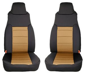 Rugged Ridge Neoprene Custom-Fit Front Seat Covers Tan on black 1997-02 TJ Wrangler 13210.04