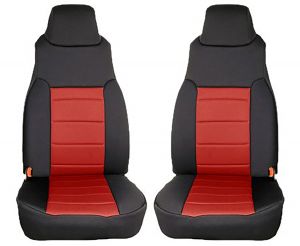 Rugged Ridge Neoprene Custom-Fit Front Seat Covers Red on black 1997-02 TJ Wrangler 13210.53
