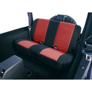 Rugged Ridge Neoprene Custom-Fit Rear Seat Cover Red on black 1980-95 Jeep Wrangler YJ and CJ7 13262.53