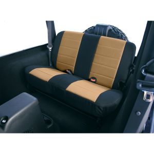 Rugged Ridge Neoprene Custom-Fit Rear Seat Cover Tan on black 2003-06 TJ Wrangler, Rubicon and Unlimited 13263.04