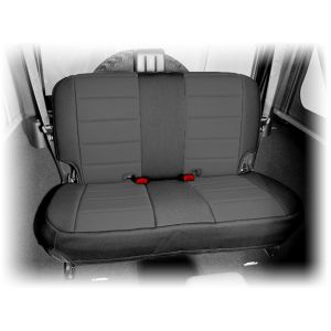 Rugged Ridge Custom Fit Neoprene Rear Seat Covers Black on Black 2007-18 JK Wrangler 13265.01