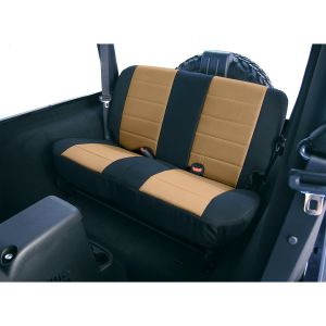 Rugged Ridge Fabric Custom-Fit Rear Seat Cover Tan on black 1997-06 TJ Wrangler, Rubicon and Unlimited 13281.04