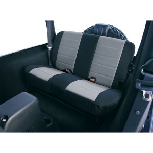 Rugged Ridge Fabric Custom-Fit Rear Seat Cover Gray on black 2003-06 TJ Wrangler, Rubicon and Unlimited 13282.09