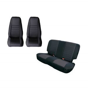 Rugged Ridge Seat Cover Kit, Black for 80-90 Jeep CJ/Wrangler YJ 13290.01