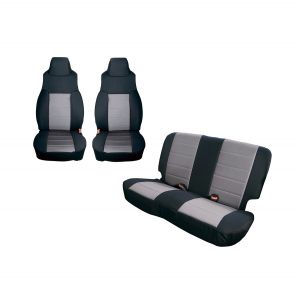 Rugged Ridge Seat Cover Kit, Black/Gray for 03-06 Jeep Wrangler TJ 13293.09