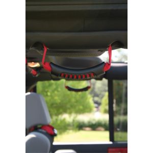Rugged Ridge Rear Side Grab Handles Red For 2007-18 Jeep Wrangler JK 2 Door & Unlimited 4 Door Models 13305.15