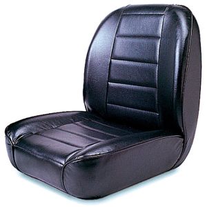 Rugged Ridge Classic Low-Back Bucket Seat in Black Vinyl 1955-90 CJ7 CJ5 and Jeep Wrangler YJ 13400.01