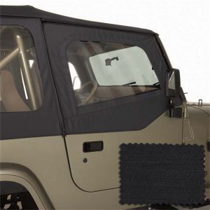 Rugged Ridge Replacement Upper Soft Door Kit Black Diamond For 1988-95 Jeep Wrangler YJ 13713.35