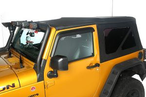 Rugged Ridge Black Diamond Sailcloth Soft Top Replacement Skin With 30 mil Windows For 2010-18 Jeep Wrangler JK 2 Door With Cable-Style Top 13737.01