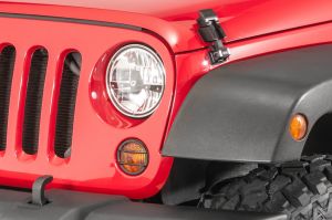 Kentrol Stainless Steel Front Marker Light Covers for 07-18 Jeep Wrangler JK, JKU 50009-