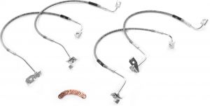RT Off-Road Braided Stainless Steel Brake Lines for 07-10 Jeep Wrangler JK, JKU with up to 6" Lift