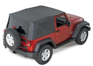 QuadraTop Replacement Soft Top with Tinted Windows in Black Diamond for 07-18 Jeep Wrangler JK 2 Door 11000JK-