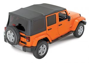 QuadraTop Replacement Soft Top with Tinted Windows in Black Diamond for 07-18 Jeep Wrangler Unlimited JK 4 Door 11000JKU-