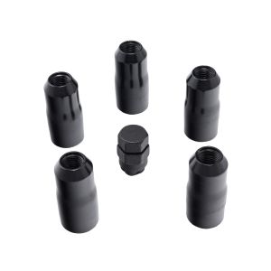 Rugged Ridge Wheel Lock Nut Set, 5 Nuts w/Key, Black, M14-1.5 for multiple makers and models 16715.34