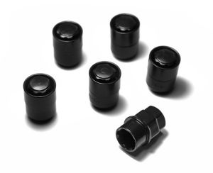 Rugged Ridge 5 Piece Wheel Lock Set 1/2"x20 Thread-In Black For Universal Applications 16715.21