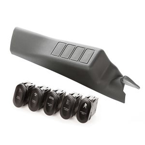 Rugged Ridge Black A-Pillar Switch Pod Kit For 2011-18 Jeep Wrangler JK 2 Door & Unlimited 4 Door Models With Five Etched Rocker Switches 17235.71