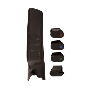 Rugged Ridge Passenger Side Black A-Pillar Pod Kit For 2007-10 Jeep Wrangler JK 2 Door & Unlimited 4 Door Models With 3 Rocker Switches & Dual USB Connector 17235.95