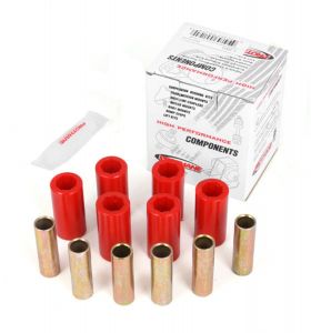 Rugged Ridge Leaf Spring Bushing Kit Front or Rear Red For 1955-75 Jeep CJ Series 18364.01