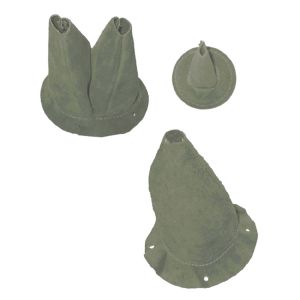 Omix-ADA Shifter Boot Kit Green Leather For 1941-45 Jeep M & CJ Series  (3-Pieces) (Transmission, Transfer Case & Accelerator Rod) 18889.06